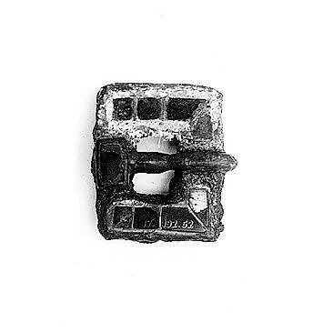 Flat Rectangular Buckle, Gilded copper alloy with garnets, Frankish
