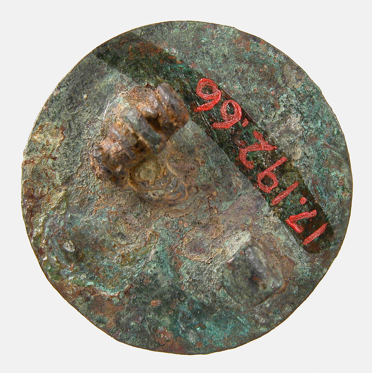 Disk Brooch, Gold on copper alloy, paste cabochon, Frankish