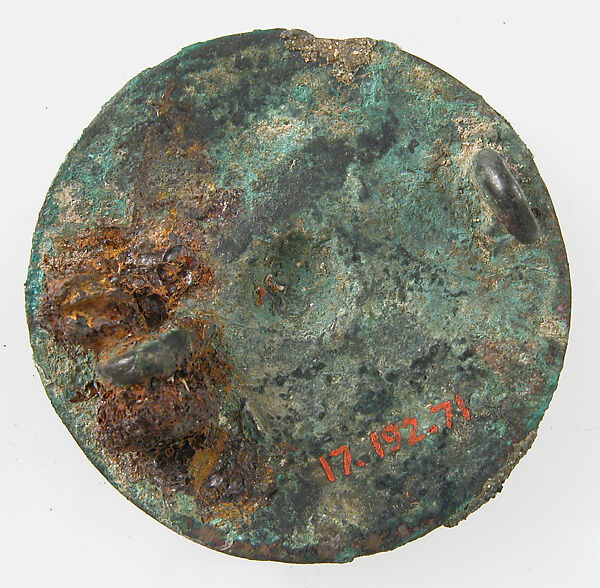 Disk Brooch, Copper alloy, gold foil, silver, paste, iron pin, Frankish