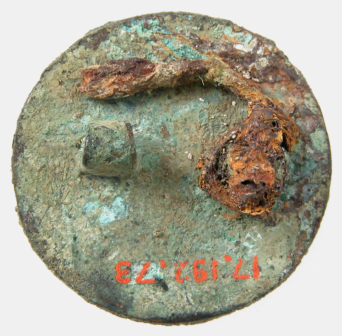 Bracteate, Bronze, silvered or tinned, gold, iron pin, Unknown