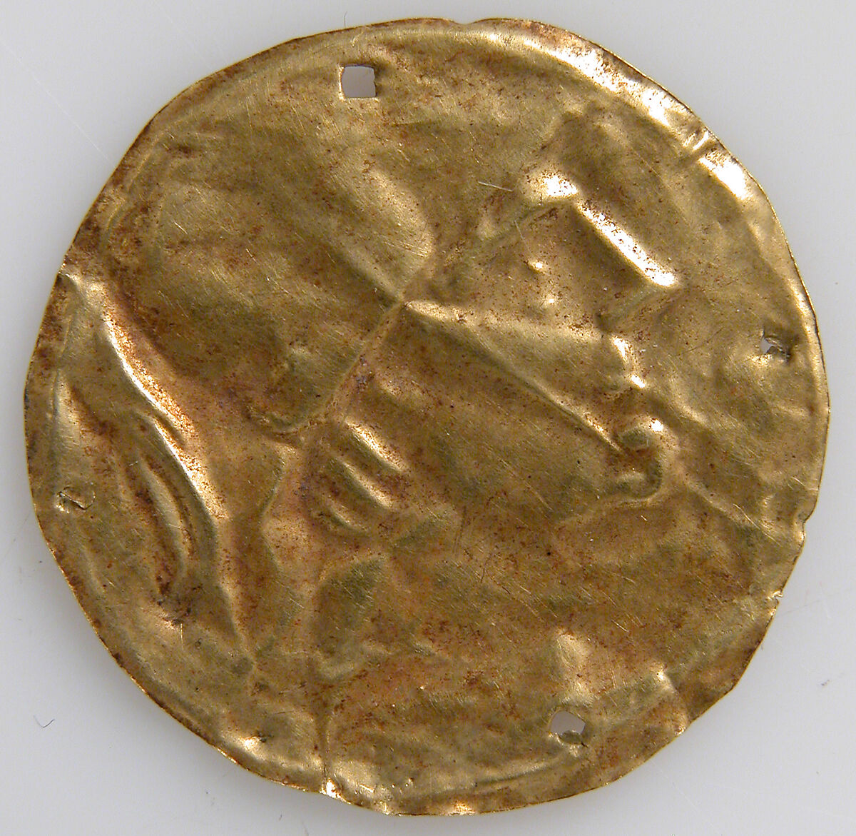 Bracteate with Human Head, Gold, Roman 