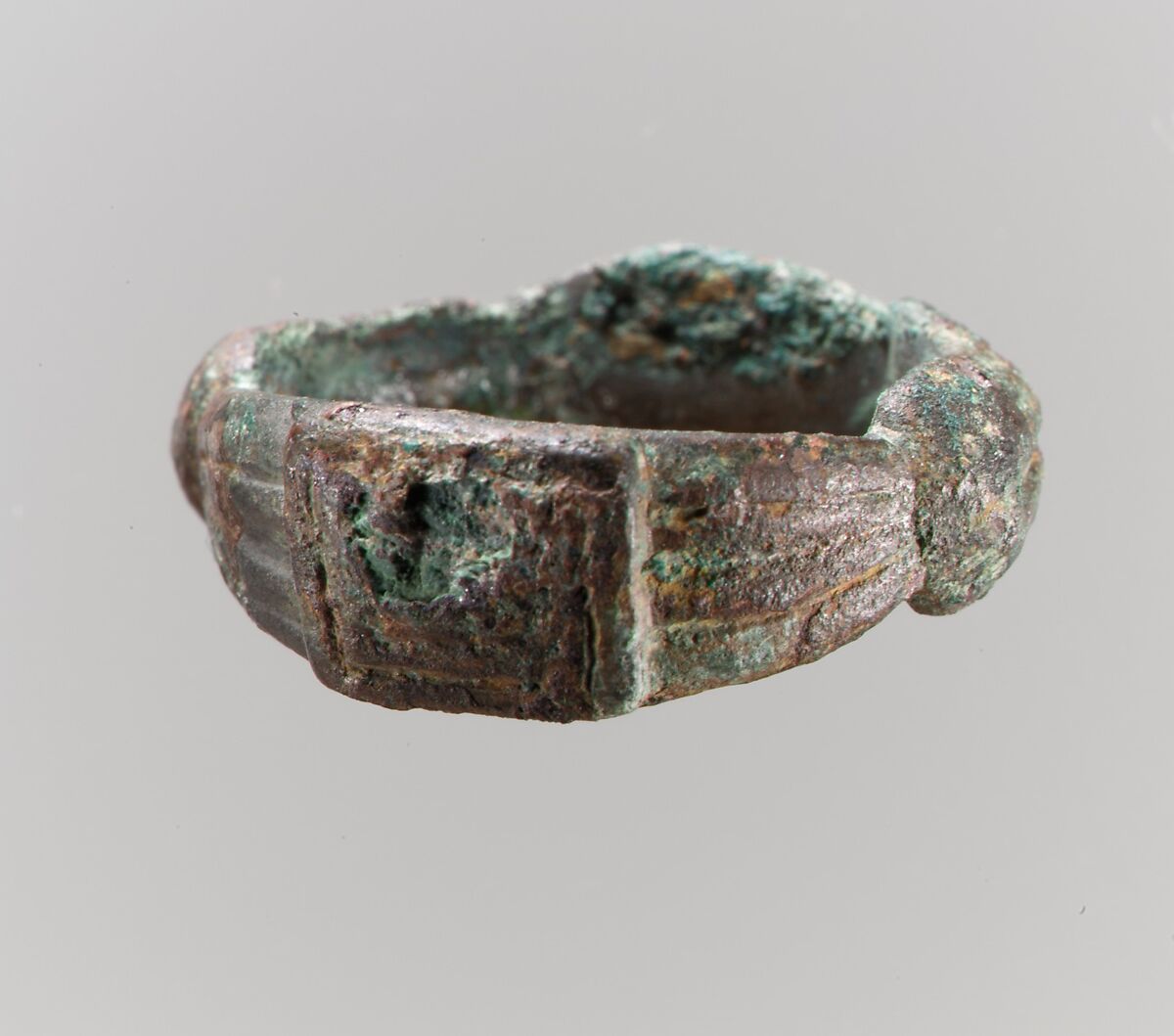 Finger Ring, Copper alloy, cast, "tinned" surface, Frankish 