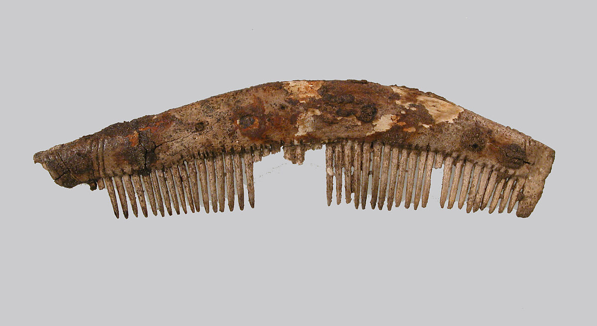 One Edged Comb, Bone, iron pins, Frankish