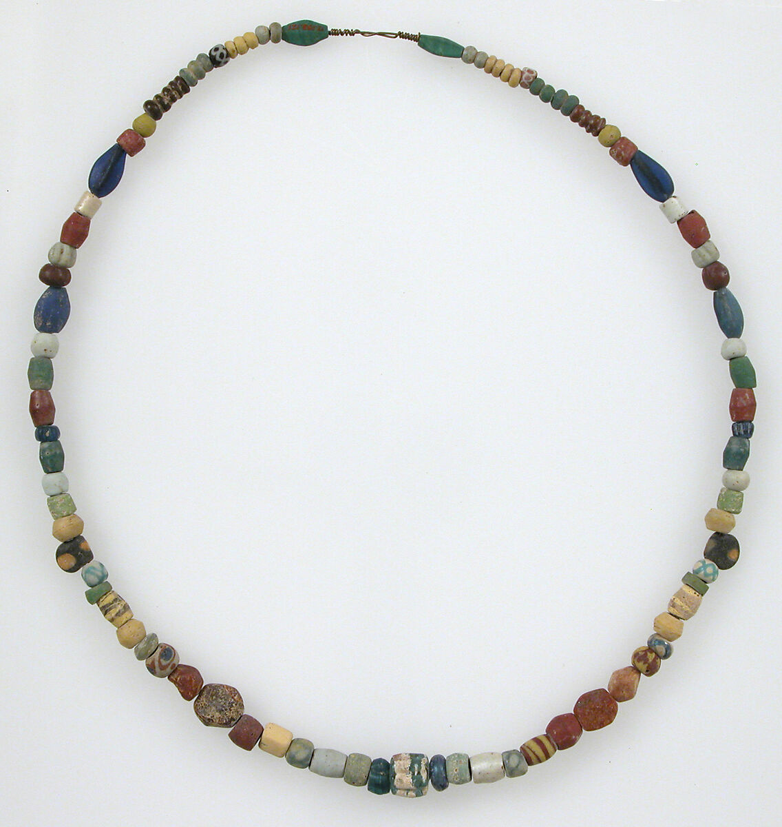Beaded Necklace, Glass, amber, Frankish 