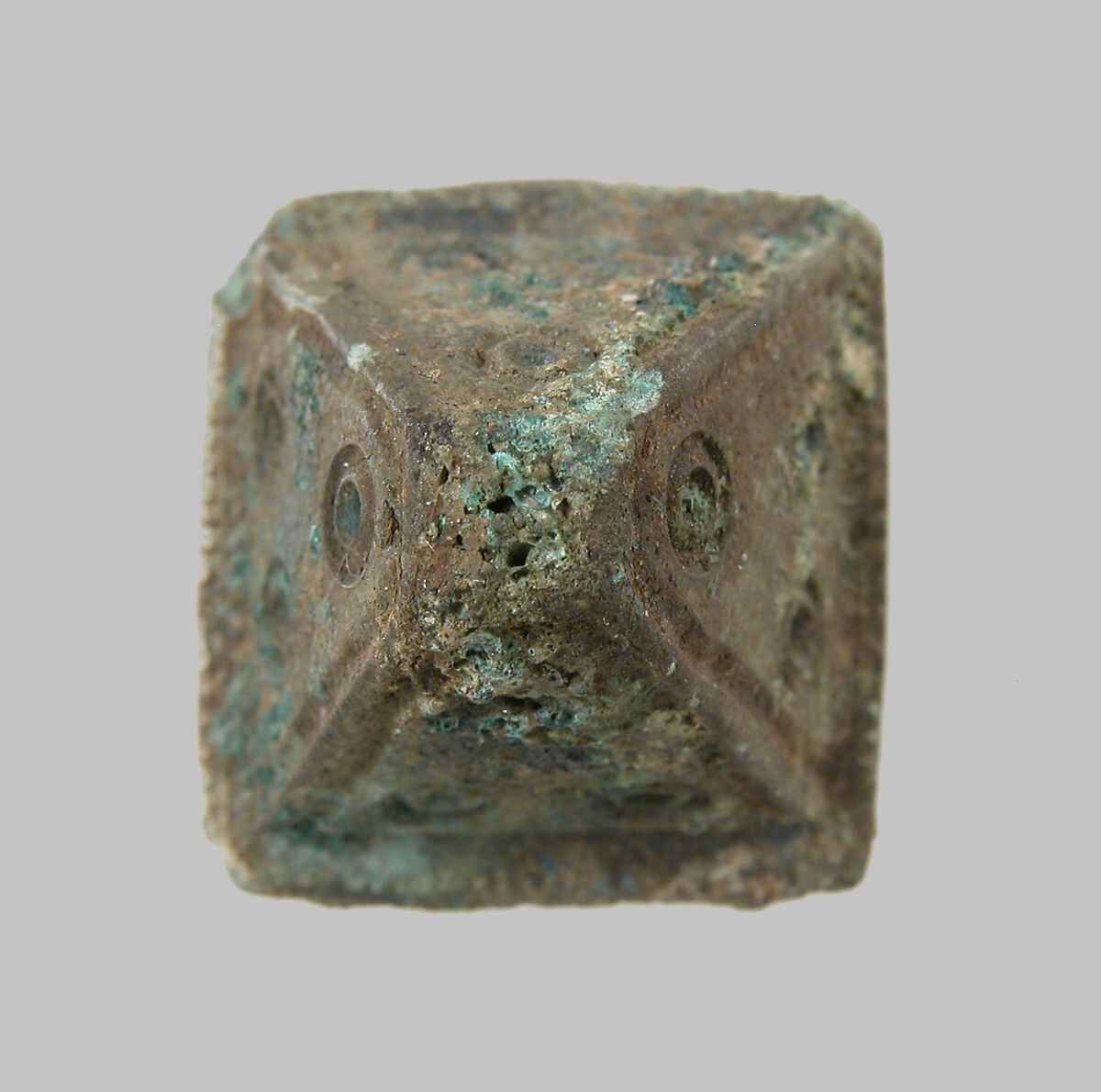 Pyramidal Hollow Boss, Copper alloy, Frankish
