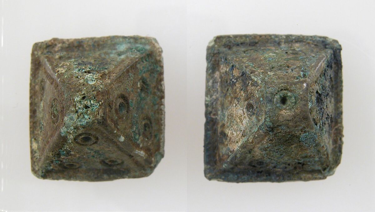 Pyramidal Hollow Boss, Copper alloy, Frankish