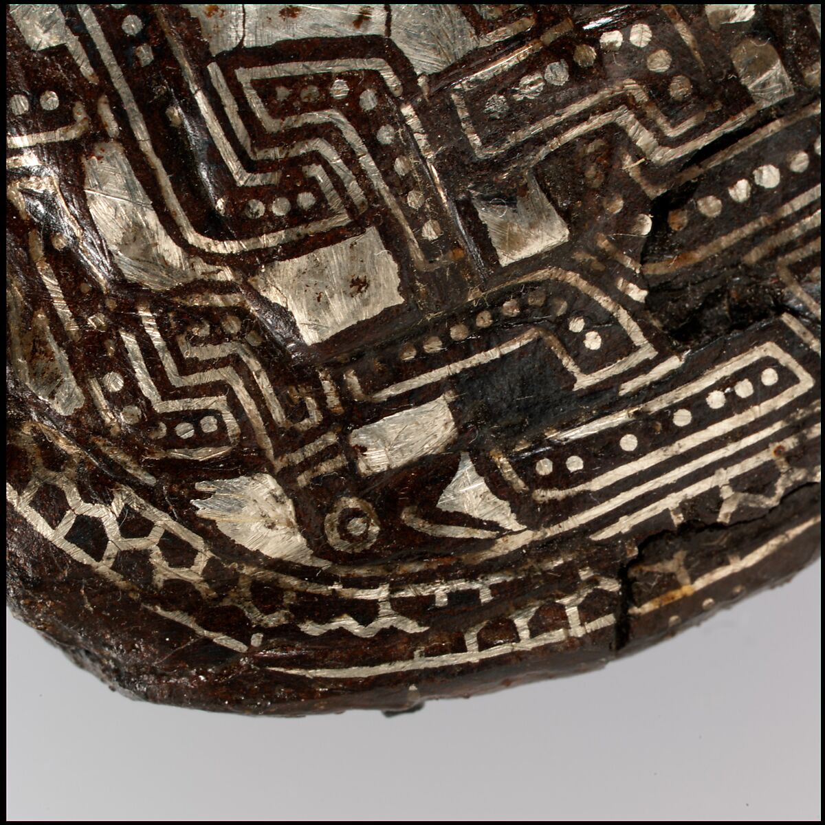 Belt Buckle, Iron with silver inlay and copper alloy rivets, Frankish