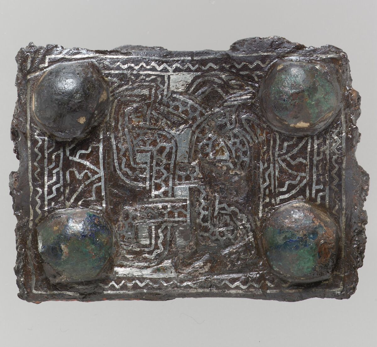 Back Plate from a Belt Buckle, Copper alloy, Frankish 