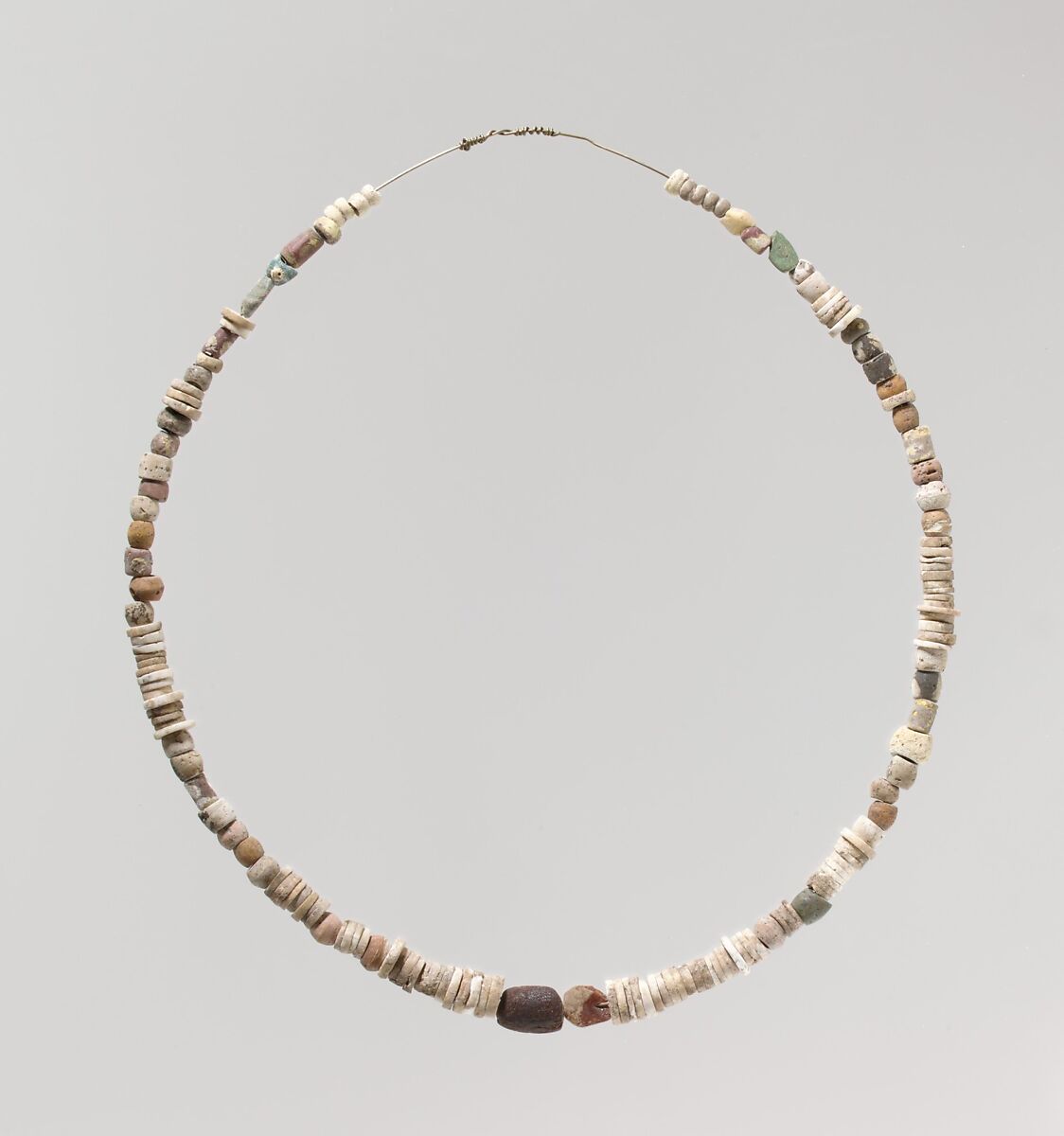 Beads from a Necklace, Glass, amber, shell, Frankish 