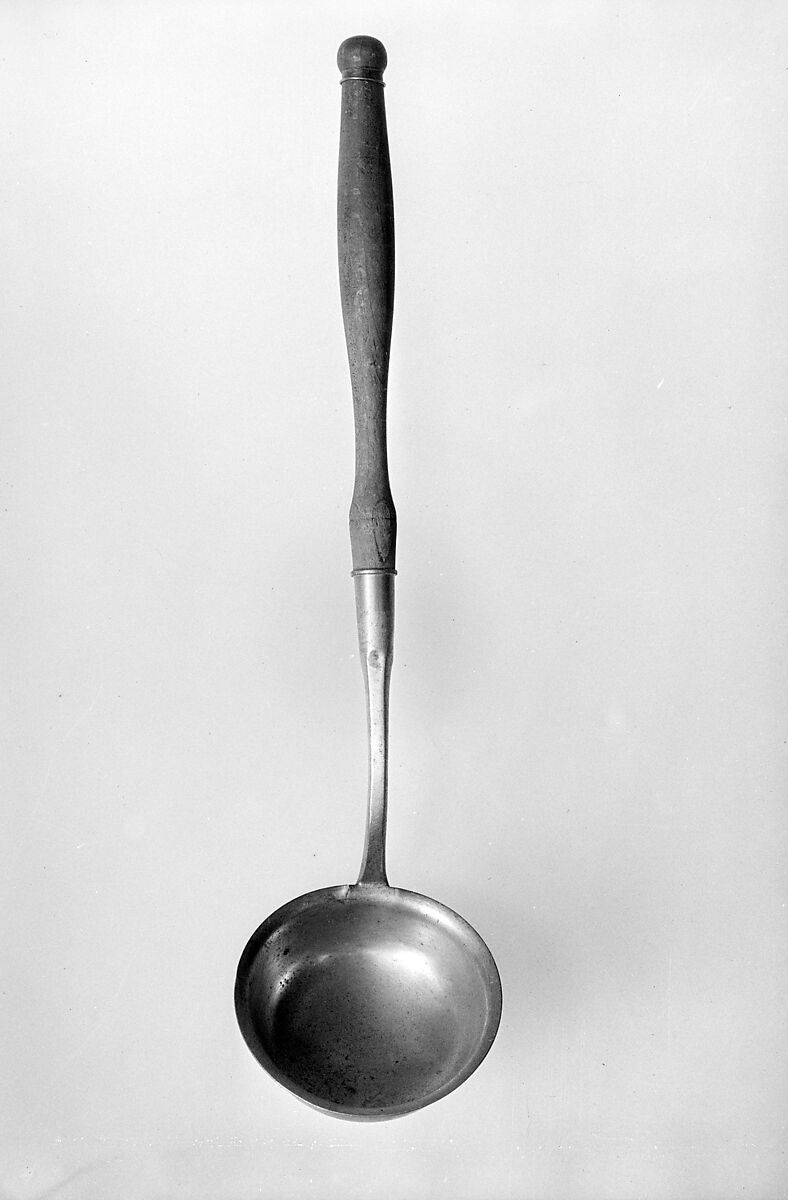 Ladle, Pewter, wood, American 