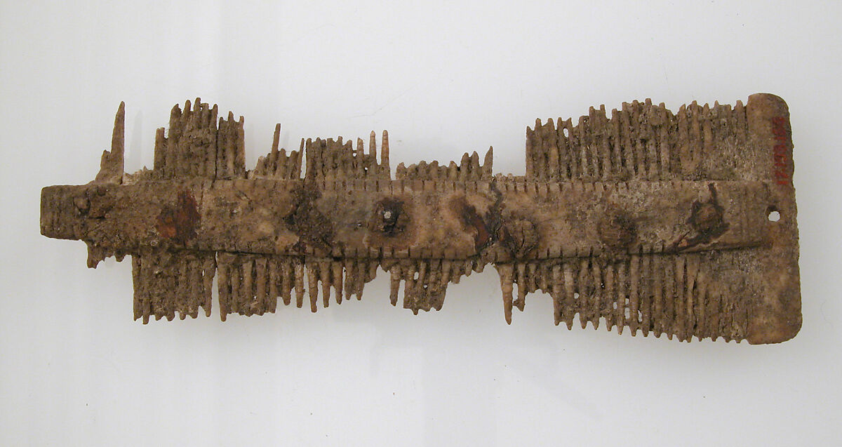 Double-Sided Comb, Bone, iron pins, Frankish 