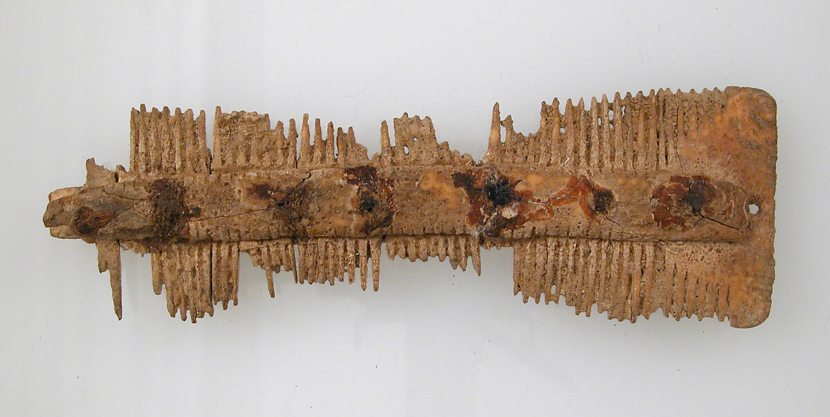 Double-Sided Comb, Bone, iron pins, Frankish