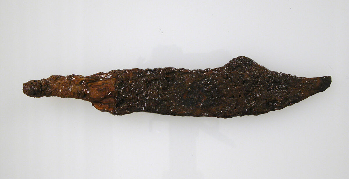 Dagger, Iron with traces of wood hilt or sheath, Frankish 