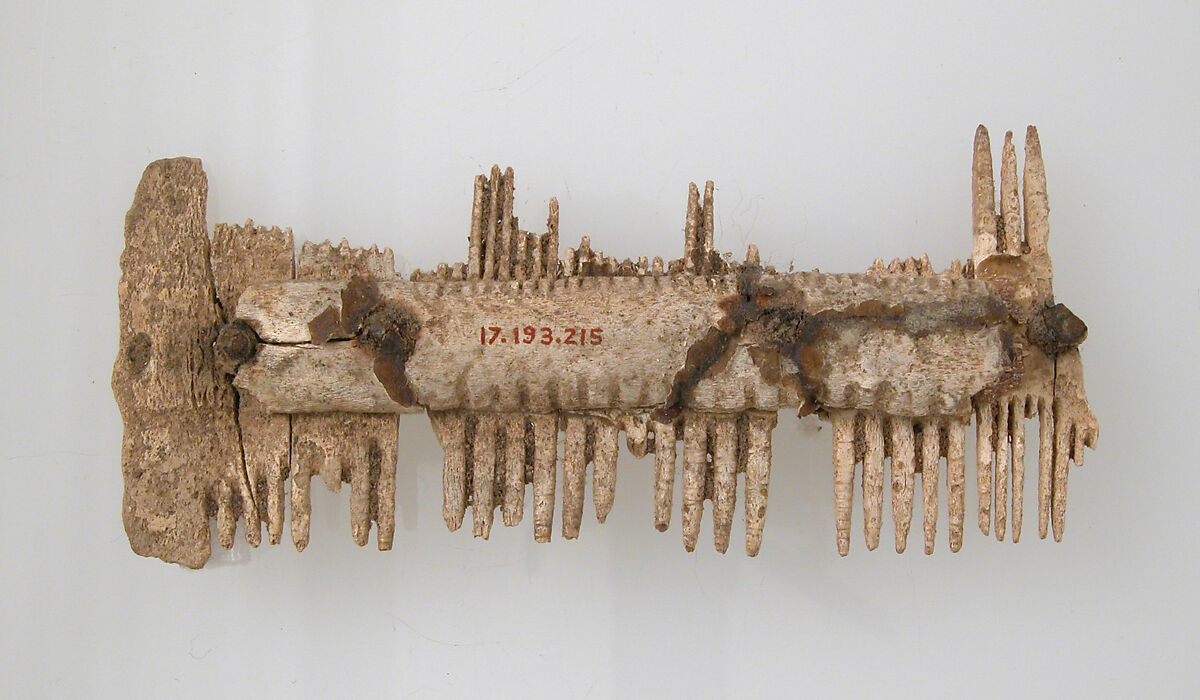 Double-Sided Comb, Bone, iron pins, Frankish 