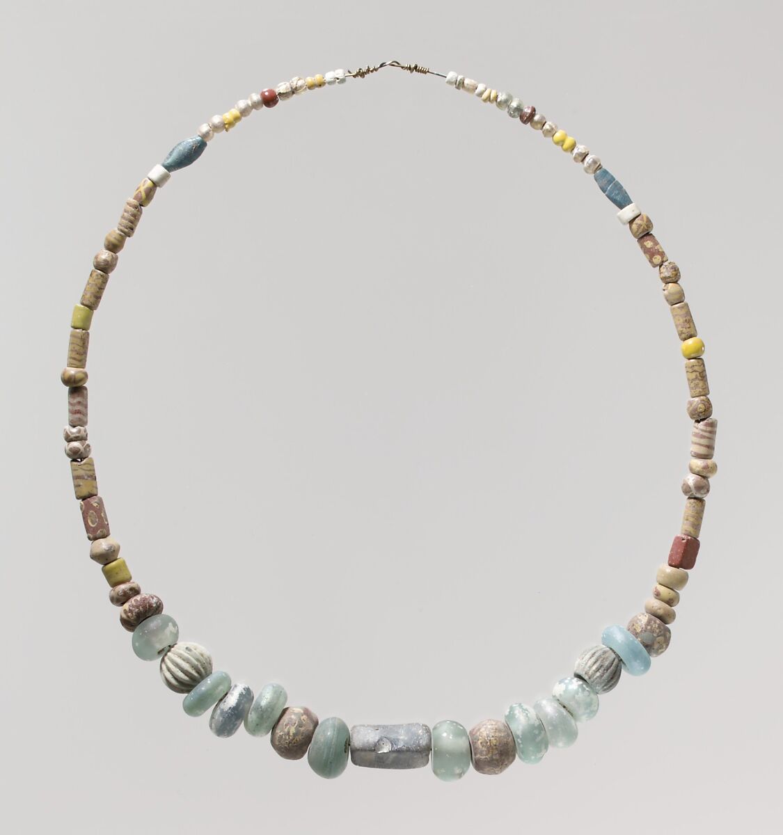 Beaded Necklace, Glass, glazed earthenware (faience), Frankish 