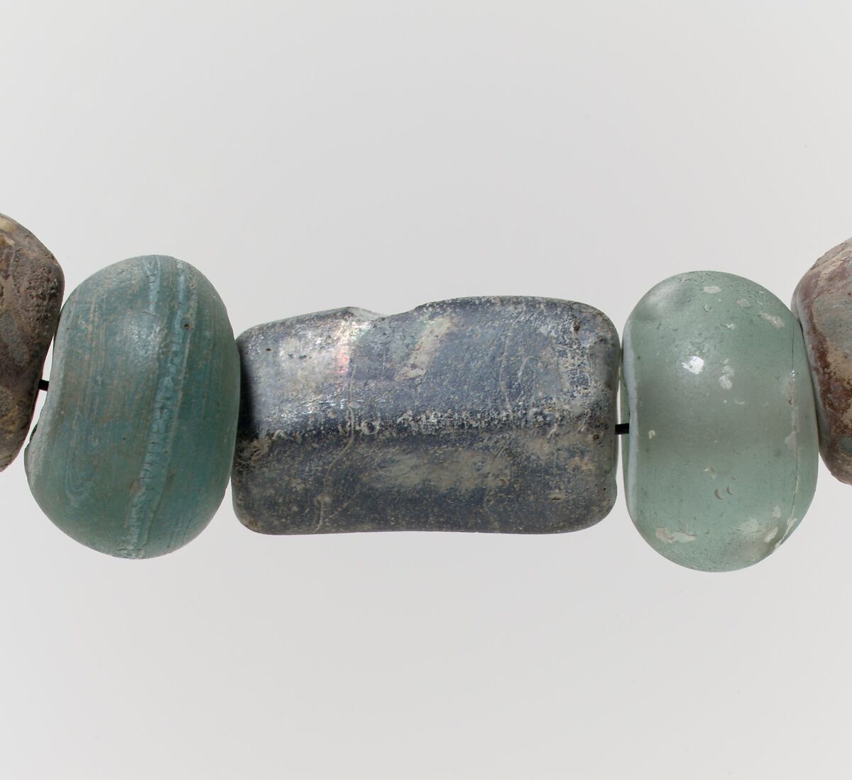 Beaded Necklace, Glass, glazed earthenware (faience), Frankish