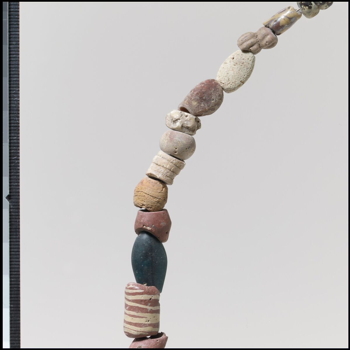 Beaded Necklace, Glass, agate, shell, glazed earthenware (faience), Frankish