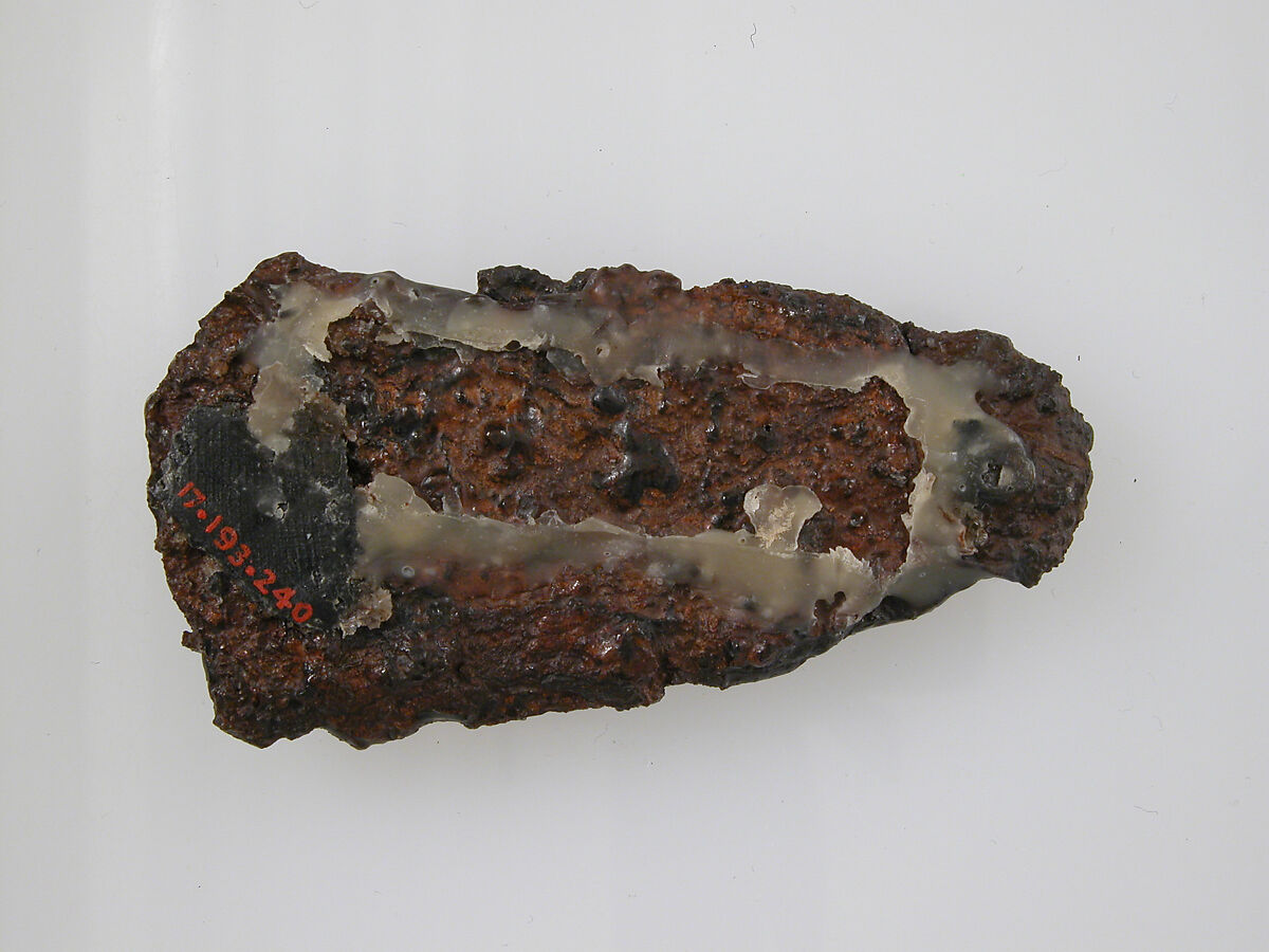 Belt Plate, Iron, silver inlay, brass inlay, Frankish