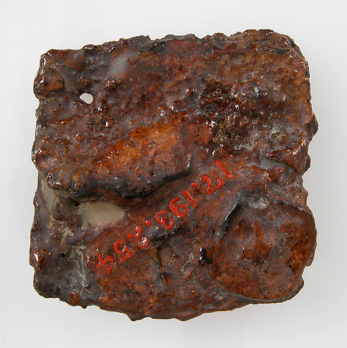 Backplate of a Belt Buckle, Iron, silver inlay, Frankish