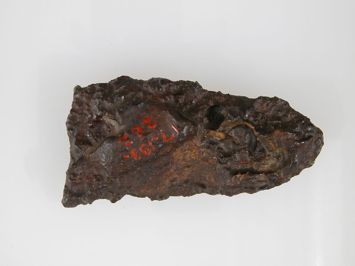 Counter Plate of a Belt Buckle, Iron, silver and brass inlay, Frankish