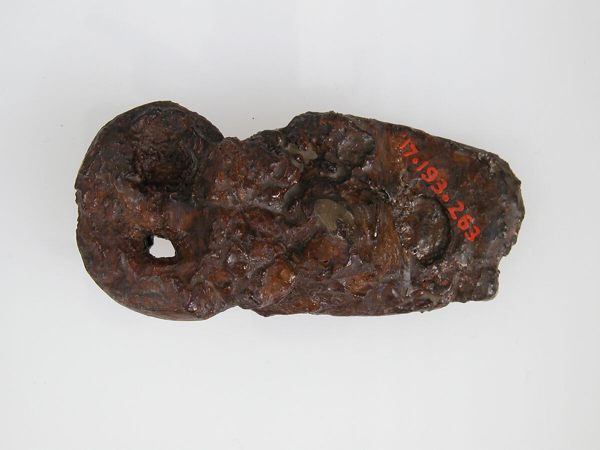 Belt Buckle, Iron, silver inlay, Frankish