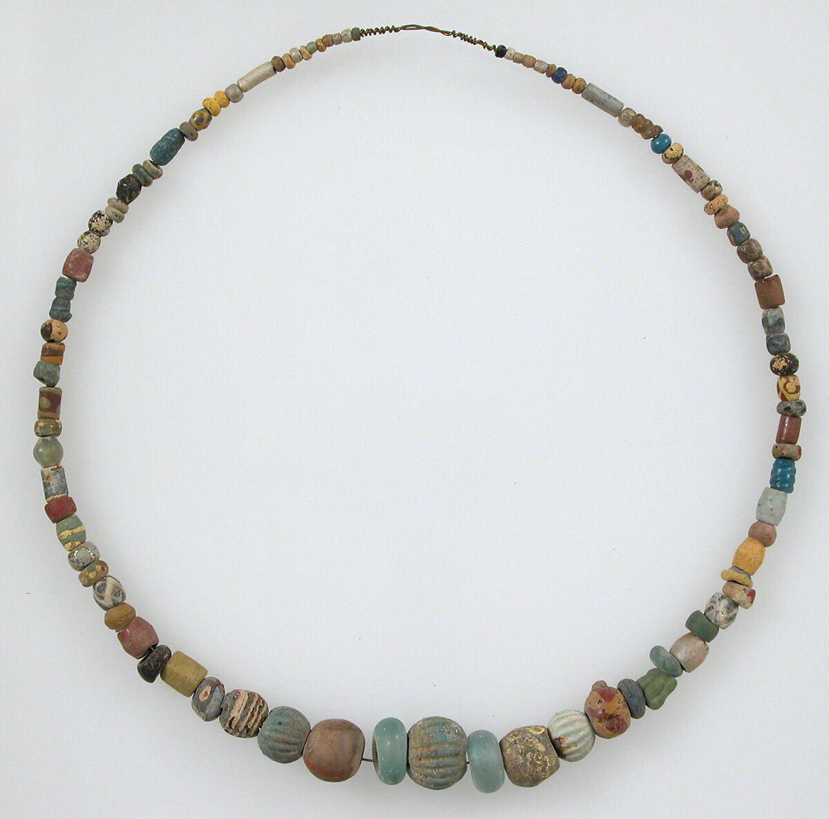 Beaded Necklace, Glass, glazed earthenware (faience), Frankish 