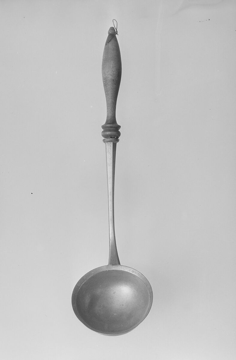 Ladle, Pewter, wood, American 