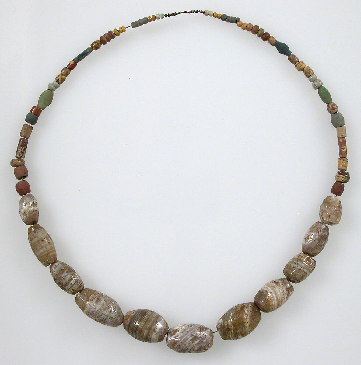 Beaded Necklace, Glass, banded agate, Frankish 