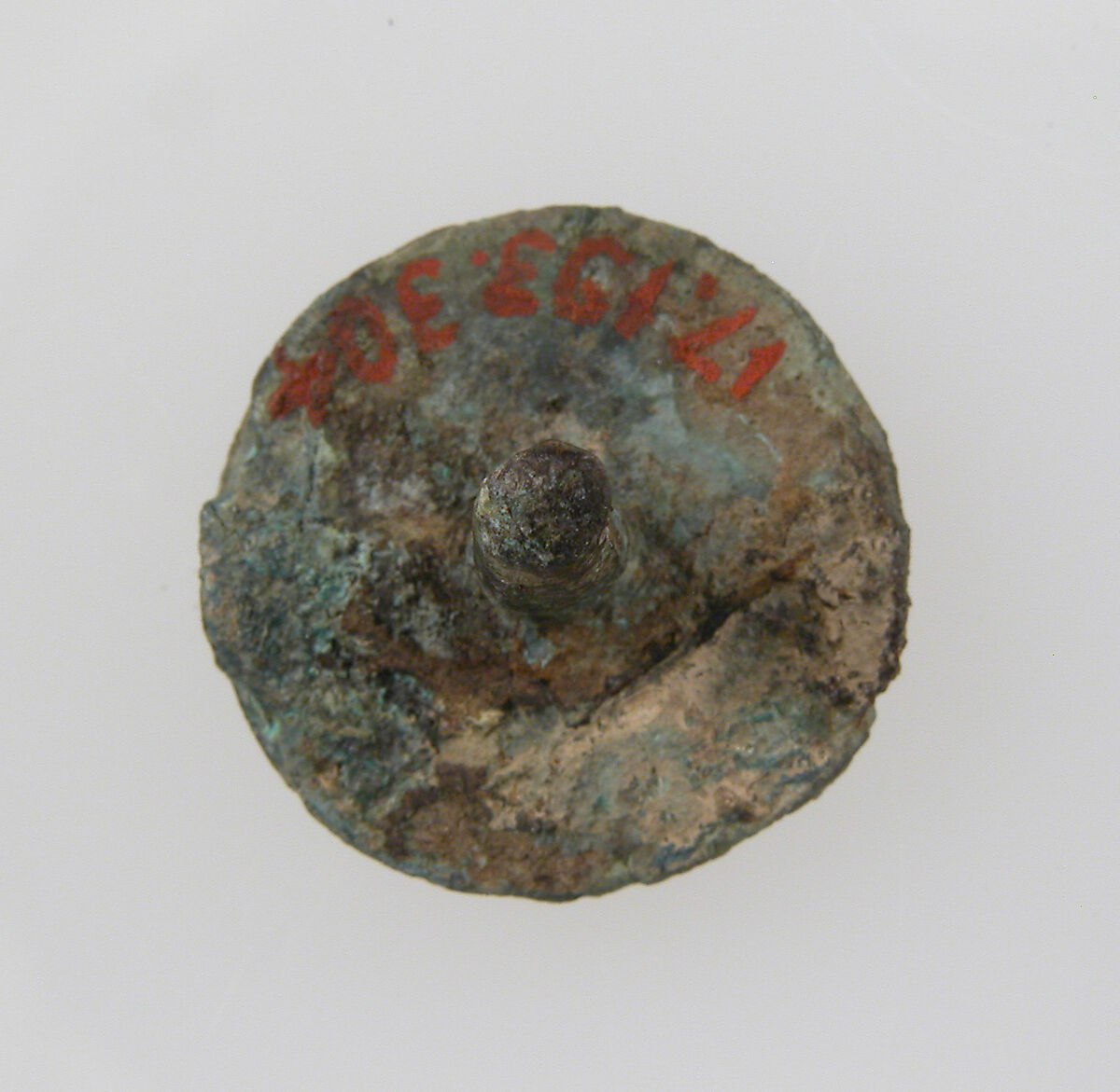 Small Circular Stud, Copper alloy, Frankish