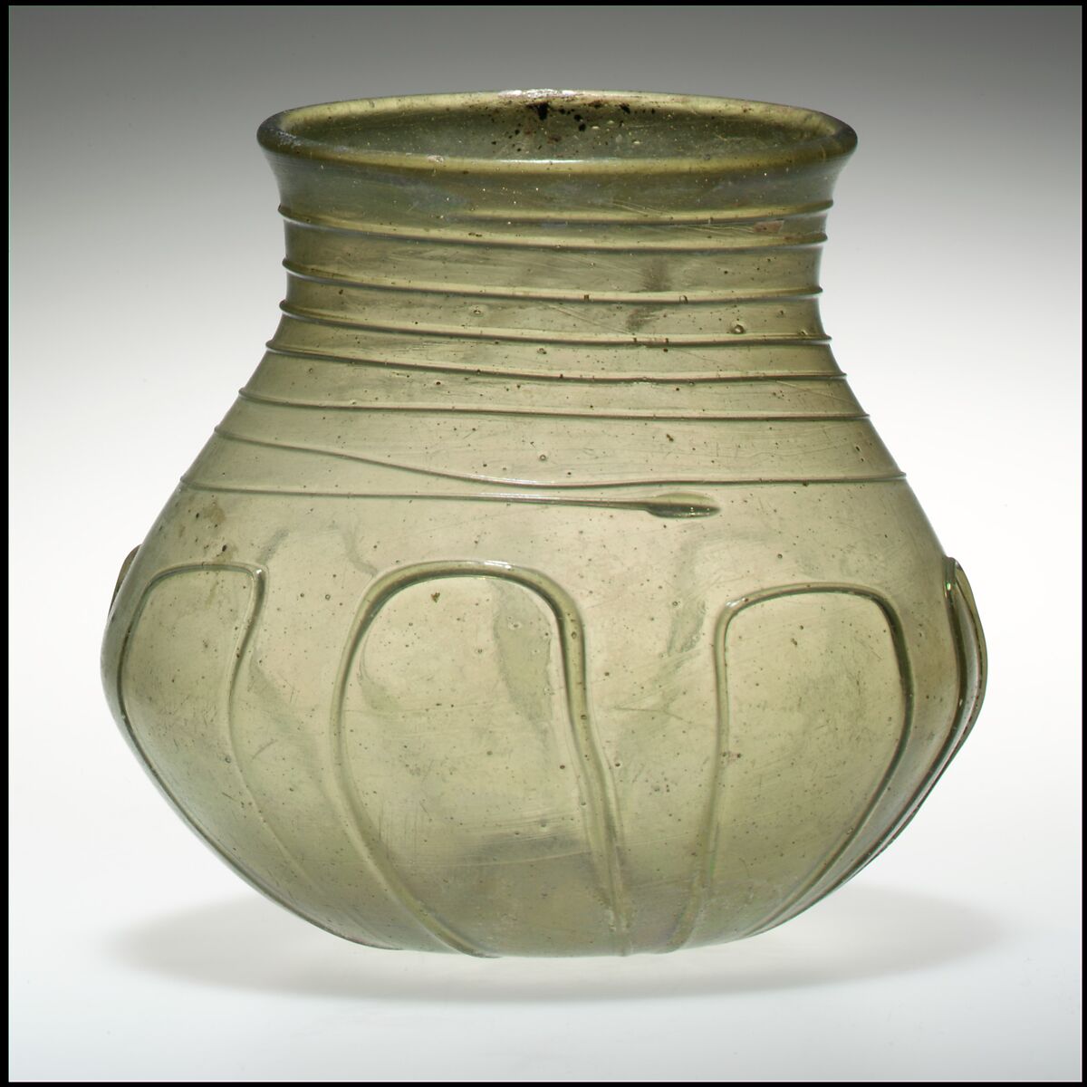 Globular Beaker with Trails, Glass, Anglo-Saxon 