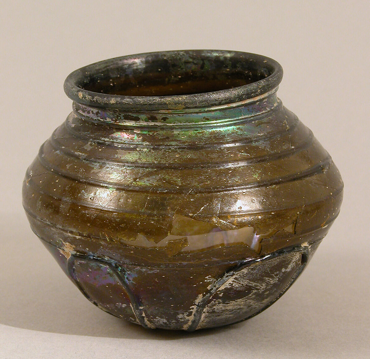 Globular Glass Beaker, Glass, Frankish