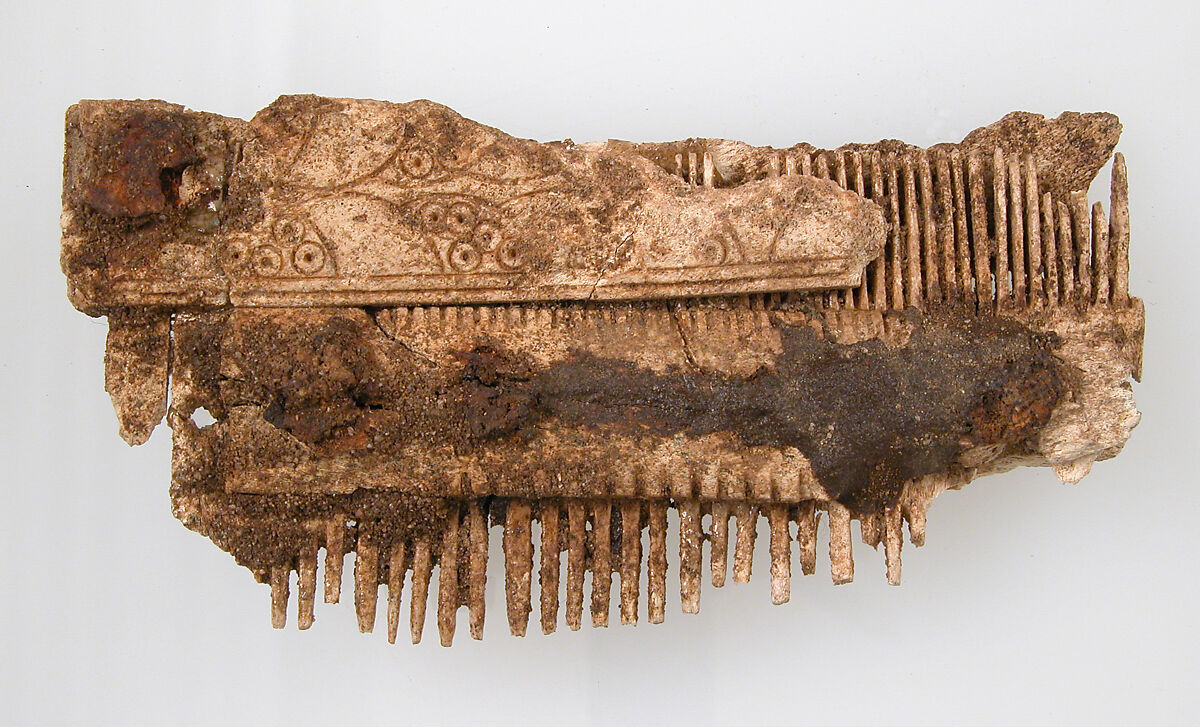 Double-Sided Comb, Bone, iron pins, Frankish