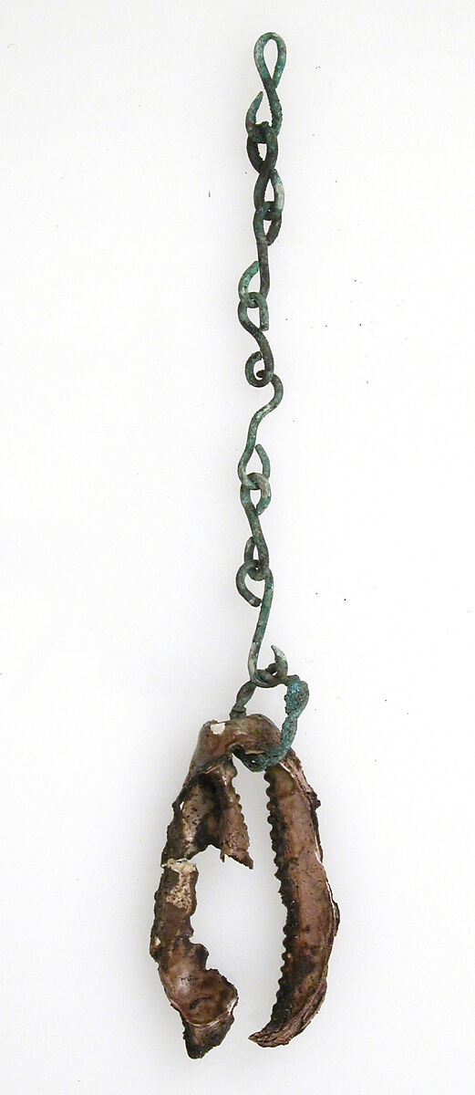 Shell with wire ring, Shell, copper alloy ring, Frankish