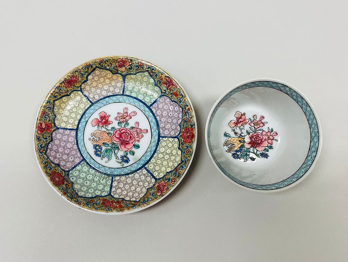 Cup and Saucer, Porcelain: egg-shell, China