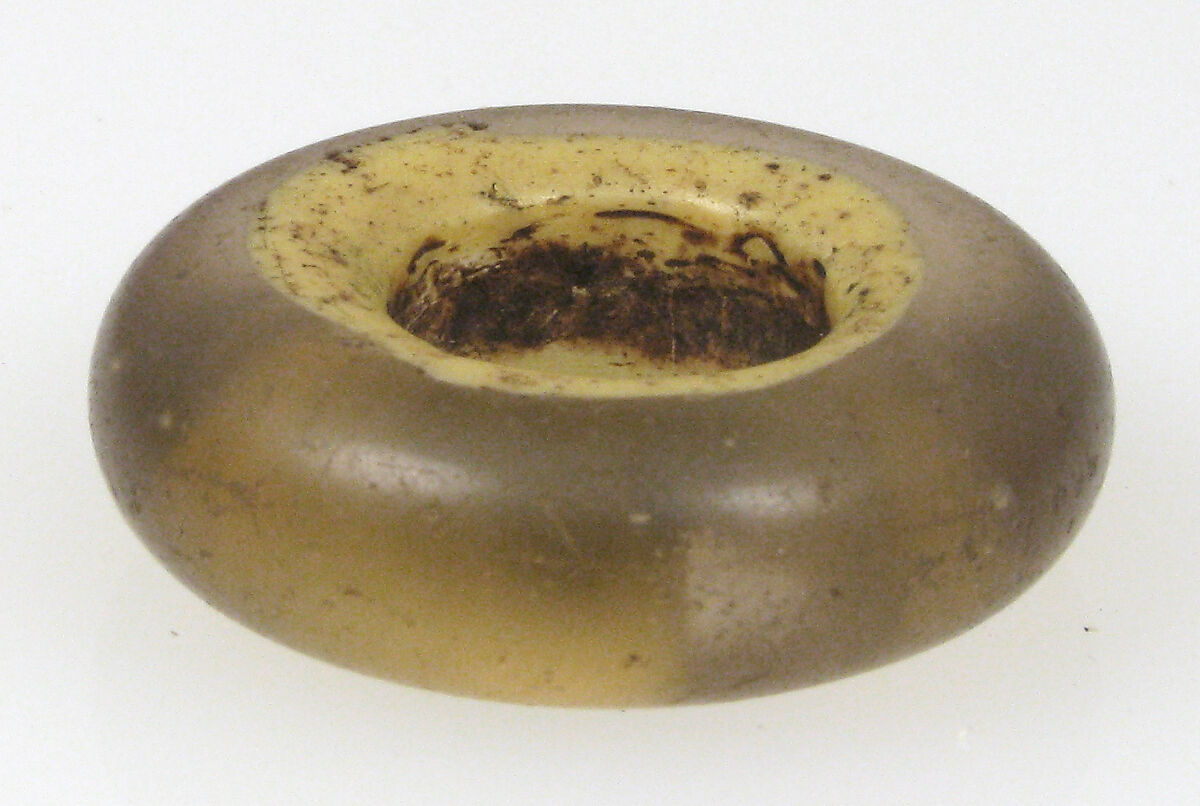 Bead, Glass with yellow interior, Frankish 