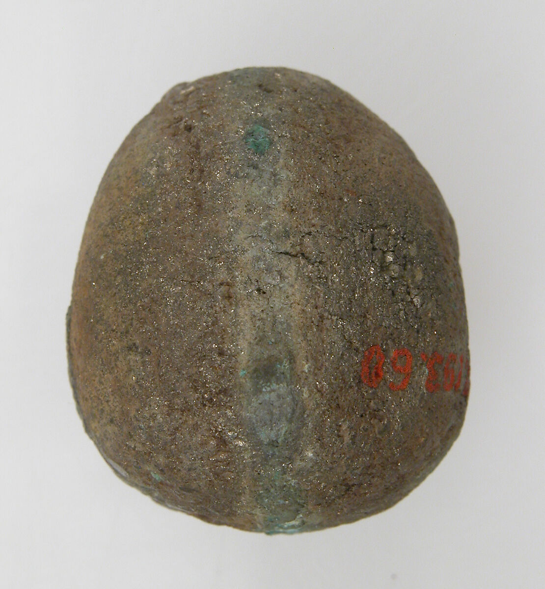 Pendant, Pebble, bronze bands missing, Frankish