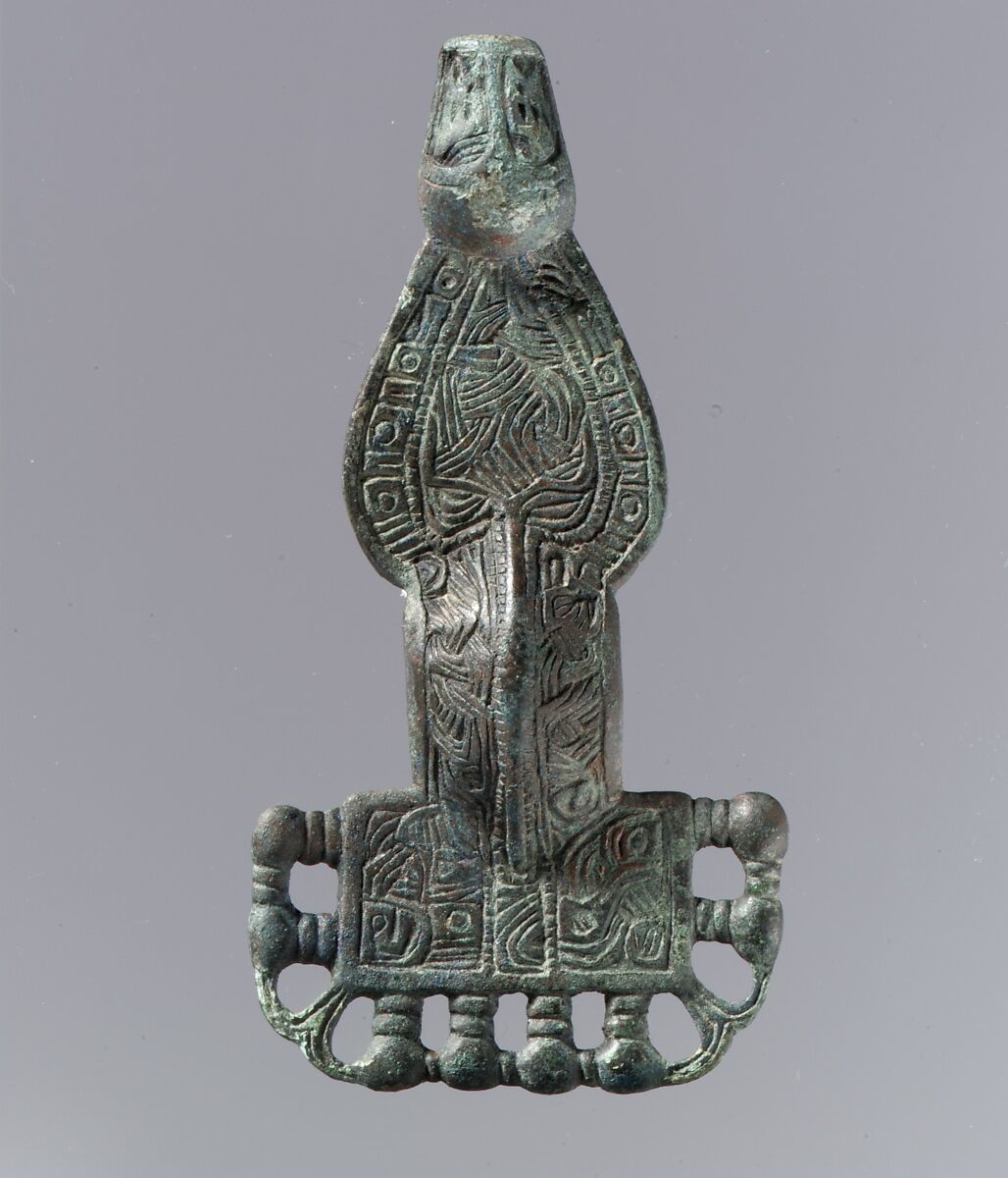 Square-Headed Bow Brooch, Copper alloy, Frankish 