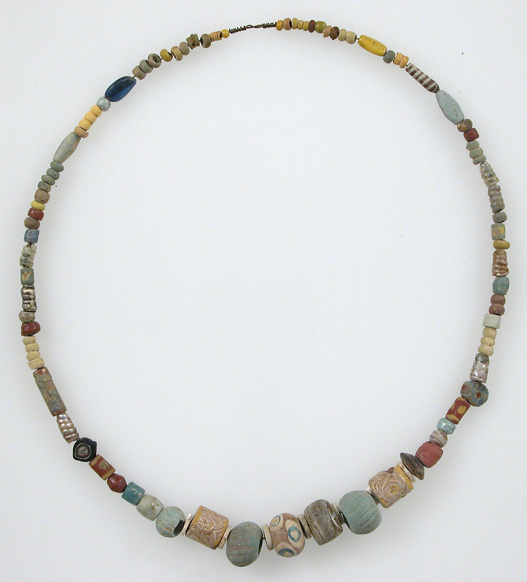 Necklace, Glass, shell, glazed earthenware (faience), Frankish
