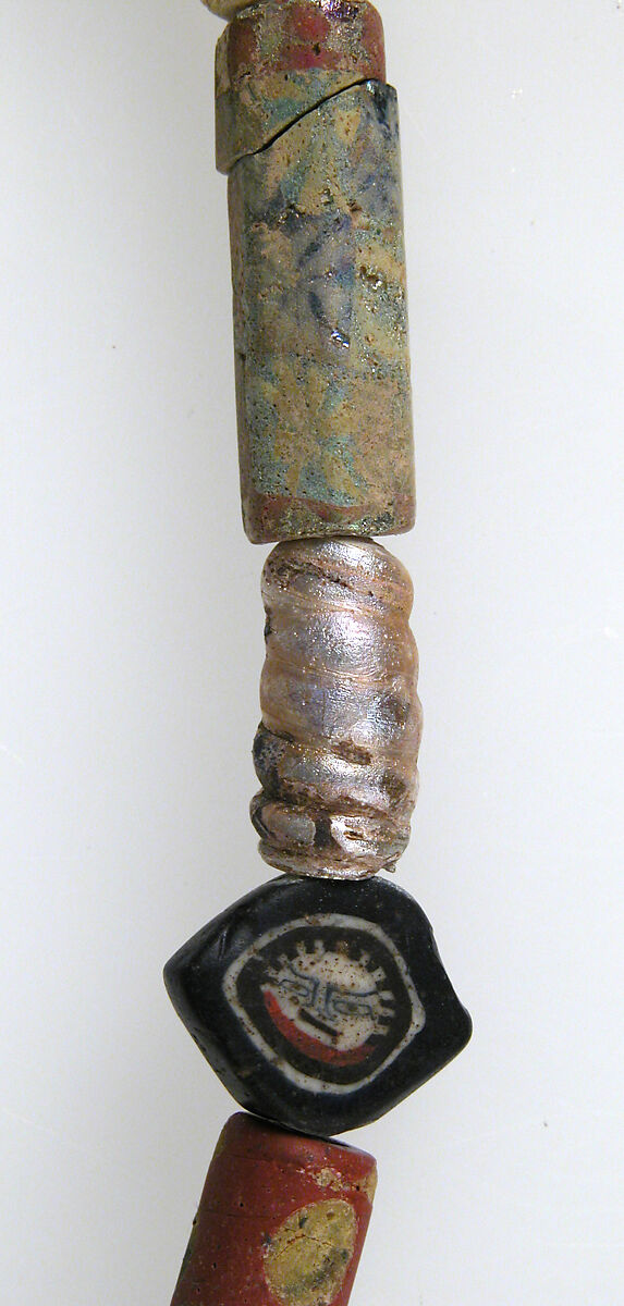 Necklace, Glass, shell, glazed earthenware (faience), Frankish