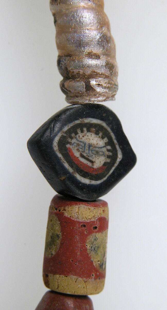Necklace, Glass, shell, glazed earthenware (faience), Frankish