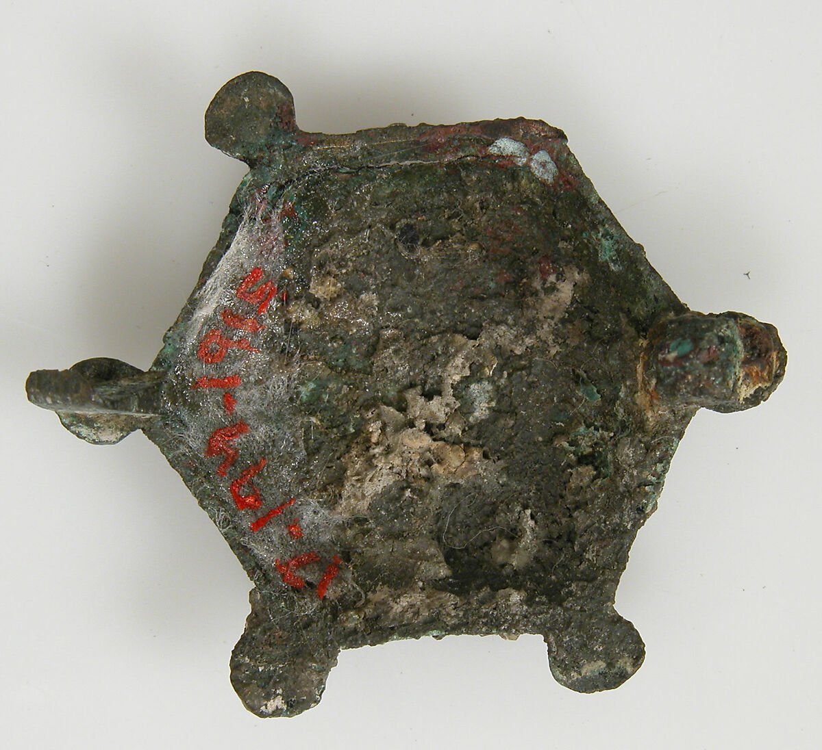 Hexagonal Pin, Champlevé enamel, bronze, Roman