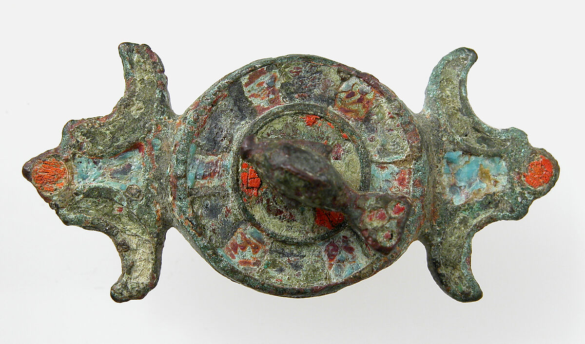 Brooch, Champlevé enamel, bronze, Roman