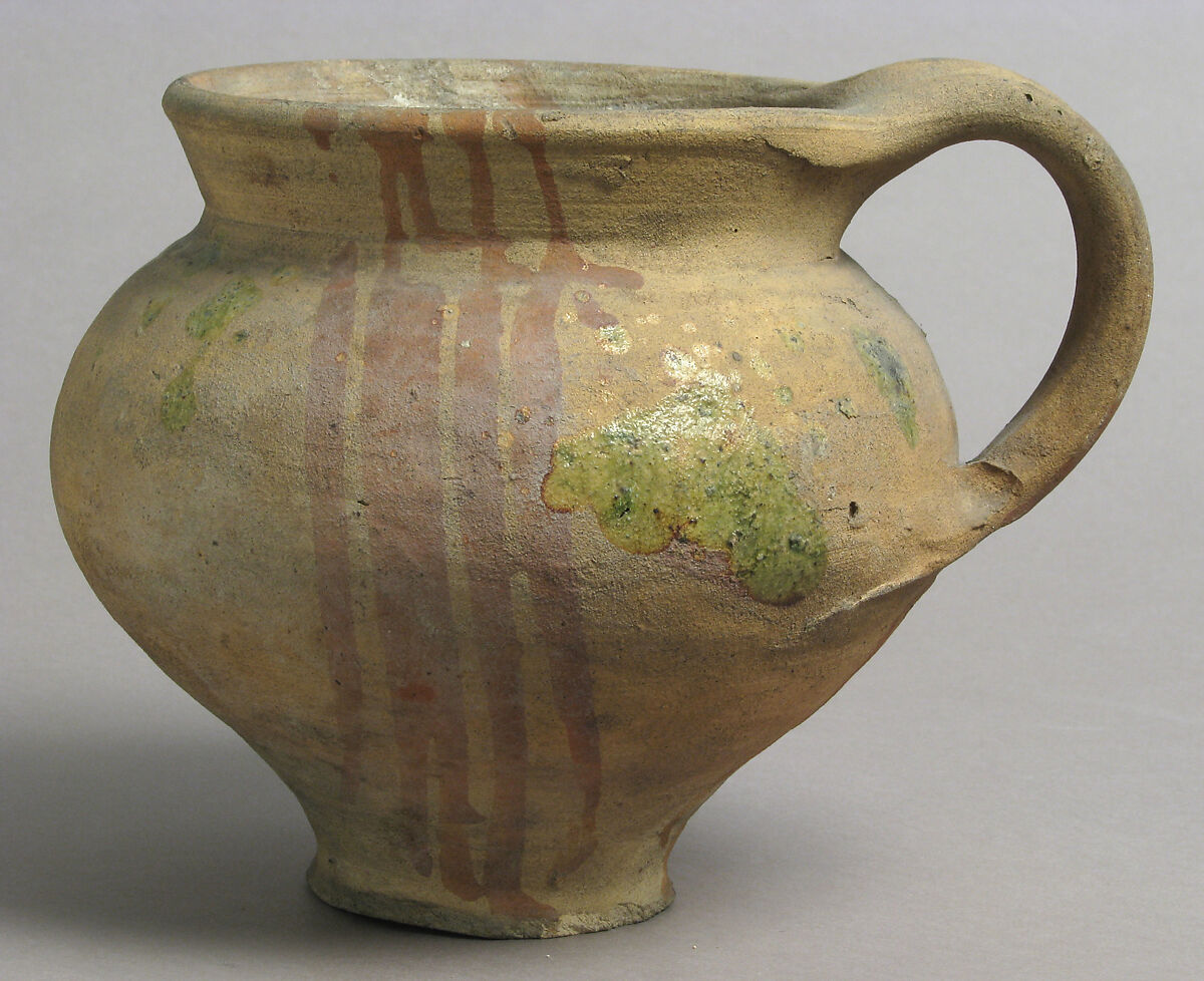 Jar, Earthenware with slip decoration and partial glaze, French