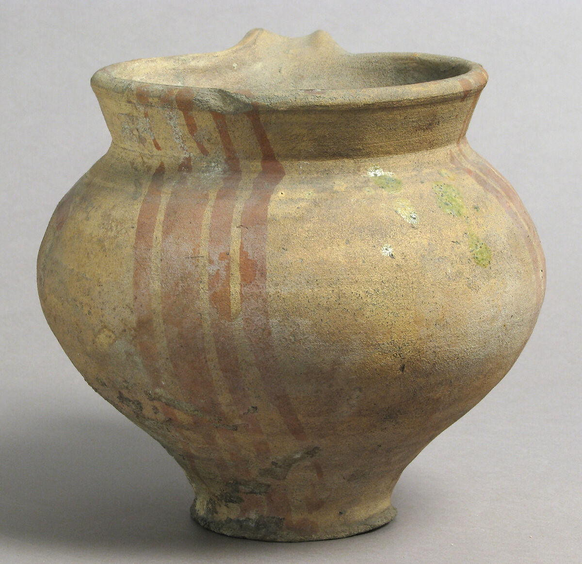 Jar, Earthenware with slip decoration and partial glaze, French