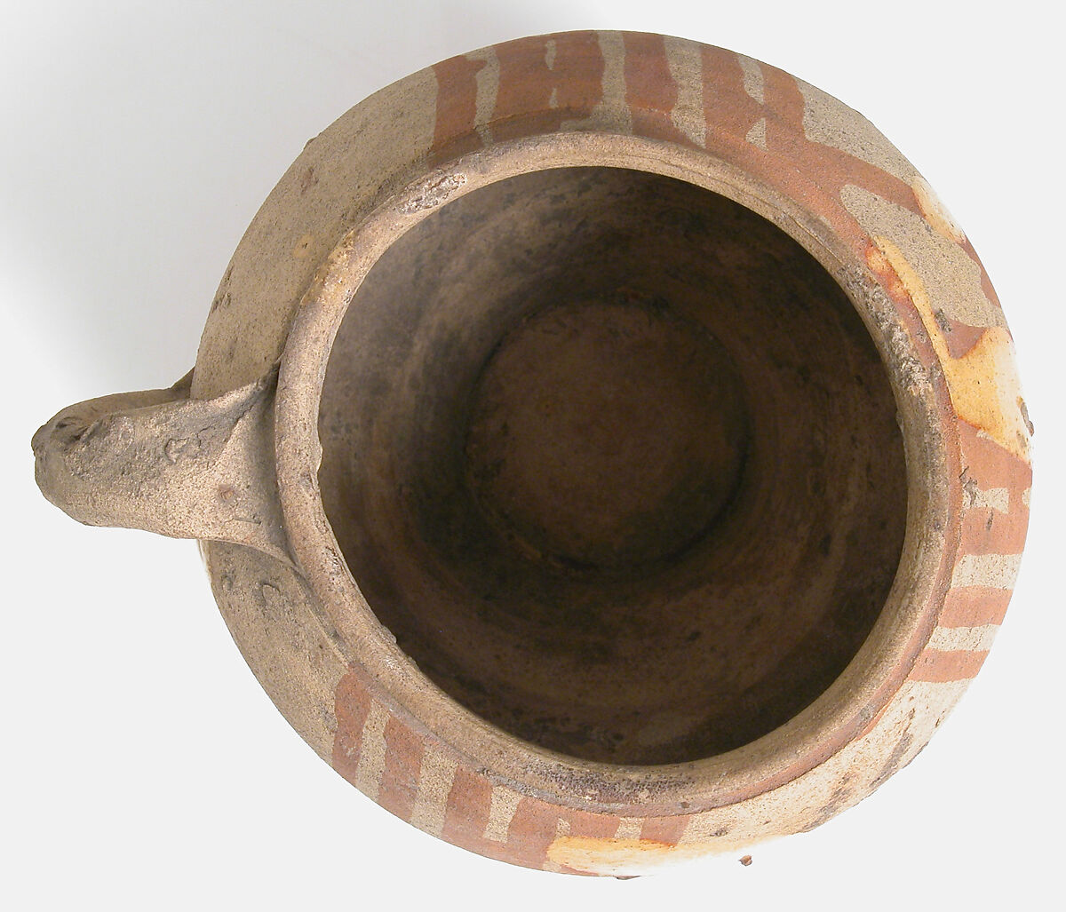 Jar, Earthenware with slip decoration and partial glaze, French