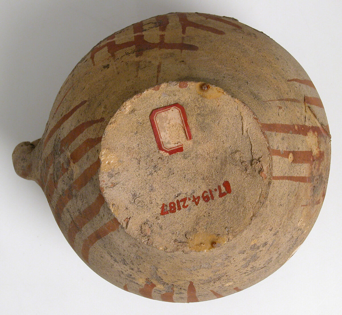 Jar, Earthenware with slip decoration and partial glaze, French