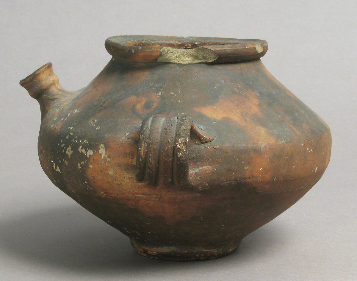 Jug, Earthenware with slip decoration, French