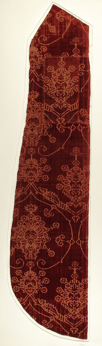 Textile with Pomegranate Motif, Velvet, Italian 