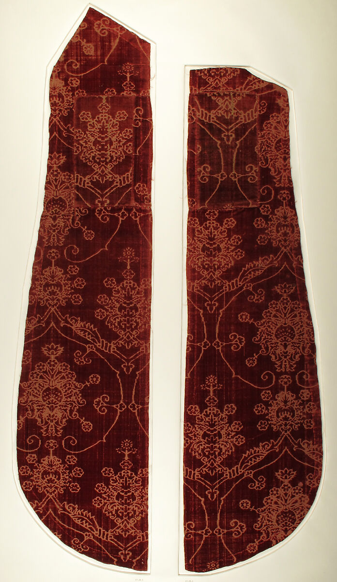 Textile with Pomegranate Motif, Velvet, Italian
