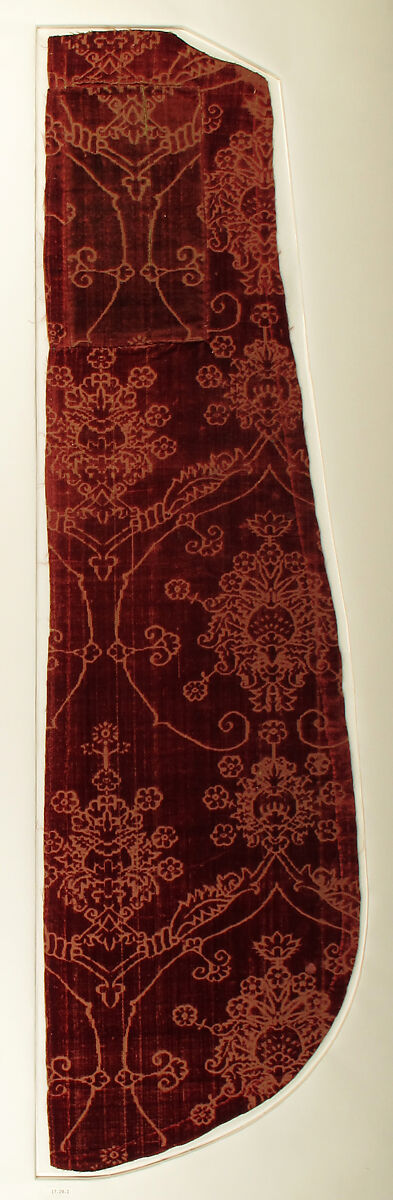 Textile with Pomegranate Motif, Velvet, Italian 